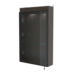 Витрина настенная №2-3А с четырьмя полками и подсветкой серии Collecto, Дуб Венге