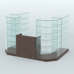 Торговый стеклянный павильон Абсолют №2 (открытый) (4.13 кв.м), Дуб Венге