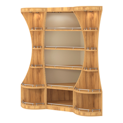 Угловой высокий стеллаж ГАРАНТ №1-О с ограничителями, Дуб Золотистый и Крем Вайс