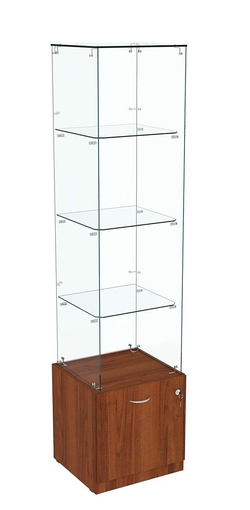 Витрина Кристалл №106 стаканчик (З/С - стекло), без дверей, Орех