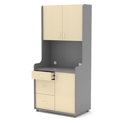 Офисная мини-кухня ЭЛЕГИЯ №4, Темно-серый + Крем Вайс