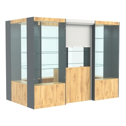 Островной павильон №5-3П (4,05 кв.м), Дуб Золотистый и Темно-Серый