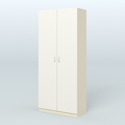 Аптечный шкаф широкий для одежды персонала №4, Крем Вайс + Белый