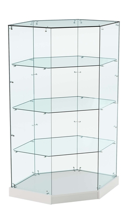 Витрина Хит продаж №14 (угловая шестигранная, открытая, З/C - стекло), Серый
