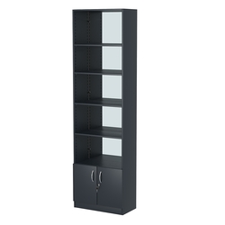 Стеллаж из ДСП с 4-мя полками 300x600 мм серии LEVEL-4 №5-2 (З/C - ЗЕРКАЛО), Антрацит