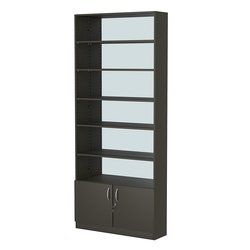 Стеллаж из ДСП с 5-ю полками 250x900 мм серии LEVEL-5 №11-2 (З/C - ЗЕРКАЛО), Черный