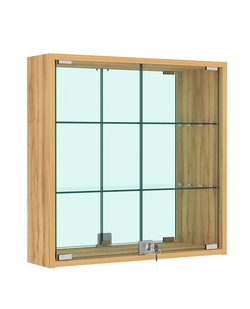 Витрина настенная №1-2А с зеркалом, Дуб Золотистый