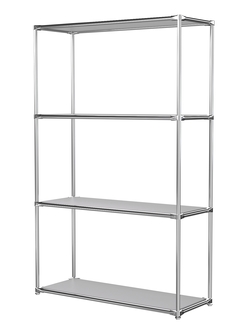 Хромированный стеллаж СТИЛЬ №1г с полками ДСП 16 мм, Серый