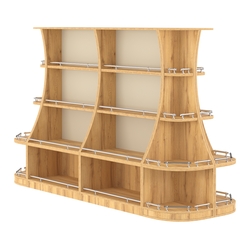 Островной низкий стеллаж ГАРАНТ №3-О с ограничителями, Дуб Золотистый и Крем Вайс