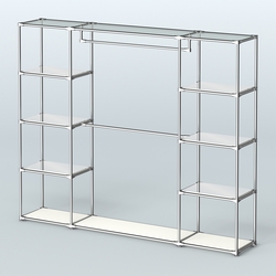 Торговая система ХРОМ без ДСП 2430 мм с зеркальными полками и поручнями №3, Белый