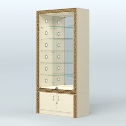 Витрина центральная с декором №ВБА-503С, Крем Вайс