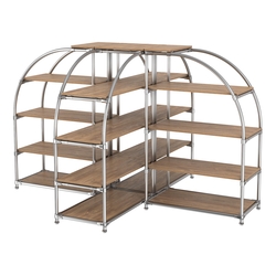 Комбинация стендов TD-06 №3-4 (с полками ДСП 16мм), Дуб Канзас коричневый