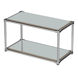 Хромированный стеллаж СТИЛЬ №4а-4 малый зеркальный, Дуб Сонома