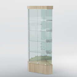 Витрина для музеев "Коллекция" №19 угловая с полками, Дуб Сонома