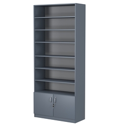Стеллаж из ДСП с 6-ю полками 350x900 мм серии LEVEL-6 №13 (З/C - ДВП), Темно-Серый