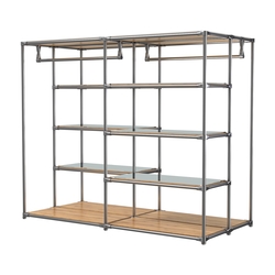 Хромированное вешало ПЛАТФОРМА №1-4 с зеркальными полками 4мм, Дуб Золотистый