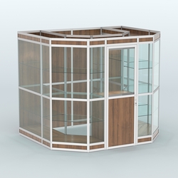 Павильон из профиля пристенный №7в (4,32 кв. м), Орех