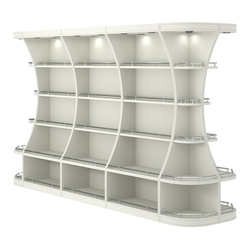 Островной высокий стеллаж ГАРАНТ №4-О с ограничителями, Белый