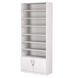 Стеллаж из ДСП с 6-ю полками 350x900 мм серии LEVEL-6 №13 (З/C - ДВП), Ясень Анкор светлый