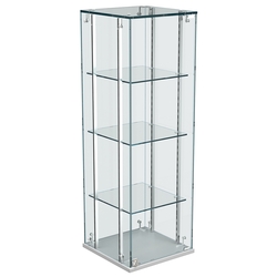 Витрина Истра настольная №23-РЕГ с регулировочными стеклянными полками, Серый