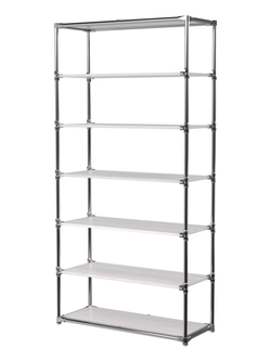 Пристенный торговый стеллаж ЛАЙТ с широкими полками ДСП №3, Ясень Анкор светлый - U31104