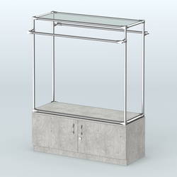 Островная торговая система ХРОМ 1200 мм с тумбами №4, Метрополитан Грей