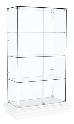 Витрина с хромированным замком ЗИККУРАТ №5, Белый