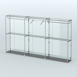 Торговая система ХРОМ (задняя стенка - стекло) 3600 мм с поручнями №8, Черный