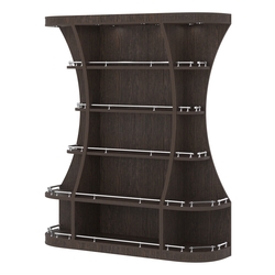 Пристенный высокий стеллаж ГАРАНТ №1-О с ограничителями, Дуб Венге