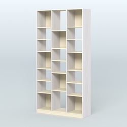 Стеллаж из ДСП серии ЛОФТ №10-2 с полками ДСП, Ясень Анкор светлый и Крем Вайс