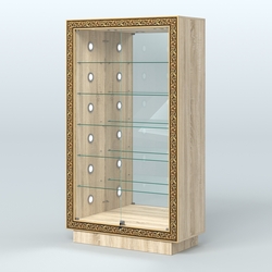 Низкая торговая витрина с декором НБА-507С, Дуб сонома