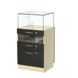 Прилавок ювелирный "Диаманд" №2-600, Крем Вайс + Черный