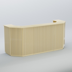 Ресепшен со скошенными углами серии ВЕРТИКАЛЬ №6, Крем Вайс