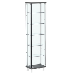Витрина РОНДО с регулировочными полками №1-3-РЕГ на ножках (задняя стенка стекло), Темно-Серый