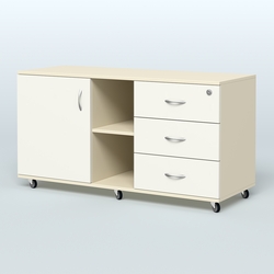 Тумба сервисная правая Киви, цвет светлый дуб, Крем Вайс + Белый