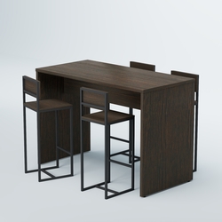 Комплект барный стол "Кофе-брейк" №1 и стулья, Дуб Венге