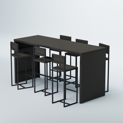 Комплект барный стол "Кофе-брейк" №4 и стулья, Черный