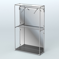 Торговая система ХРОМ (задняя стенка - зеркало) 1200 мм с поручнями №4, Черный