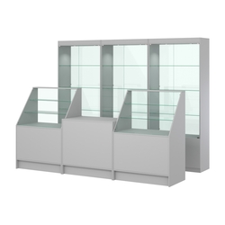 Комплект витрин ЭК-02 и прилавков ЭК-7, Серый