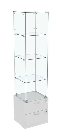 Витрина ХРУСТАЛЬ №6 стаканчик (задняя стенка - стекло), Серый