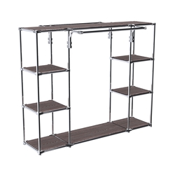 Хромированный стенд-вешало TD-46 №1-3 Хром с полками ДСП 16мм, Антрацит