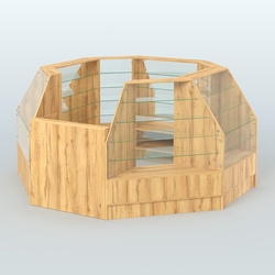 Низкий торговый остров серии Алмаз №1 малый, Дуб Золотистый