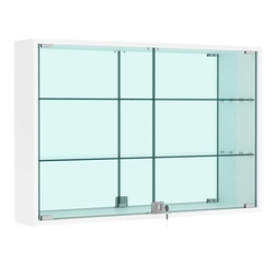 Витрина настенная №3-2А широкая с зеркалом, Белый