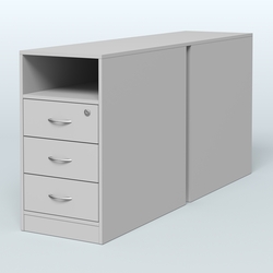 Тумба приставная/опорная двойная, Серый