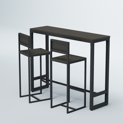 Комплект барный стол "Кофе-брейк" №9 и стулья, Черный