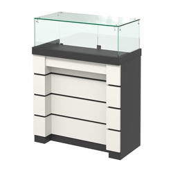 Торговый прилавок с утопленным фасадом и широкими ящиками №УФ-4-900, Черный и Белый