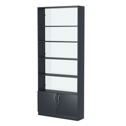 Стеллаж из ДСП с 4-мя полками 250x900 мм серии LEVEL-4 №11-1 (З/C - СТЕКЛО), Антрацит