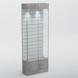 Витрина СЕТЬ №5 с экономпанелью, Бетон Чикаго светло-серый F186 ST9