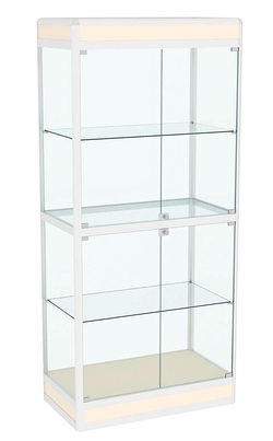 Витрина из профиля №3 (метровая) (задняя стенка - стекло), Крем Вайс