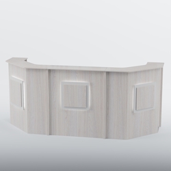 Ресепшен со скошенными углами КВАДРАТ №5, Ясень Анкор светлый